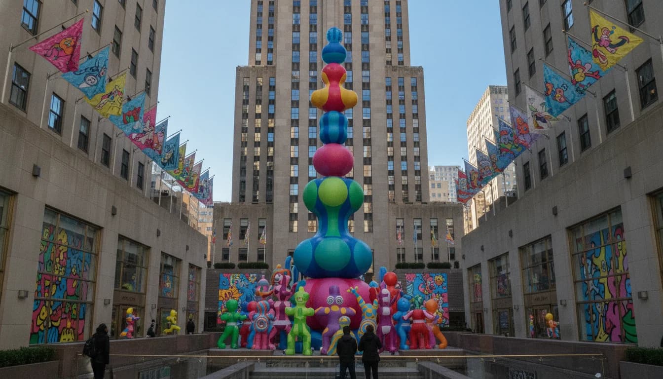 Kenny Scharf Unveils Public Art at Rockefeller Center